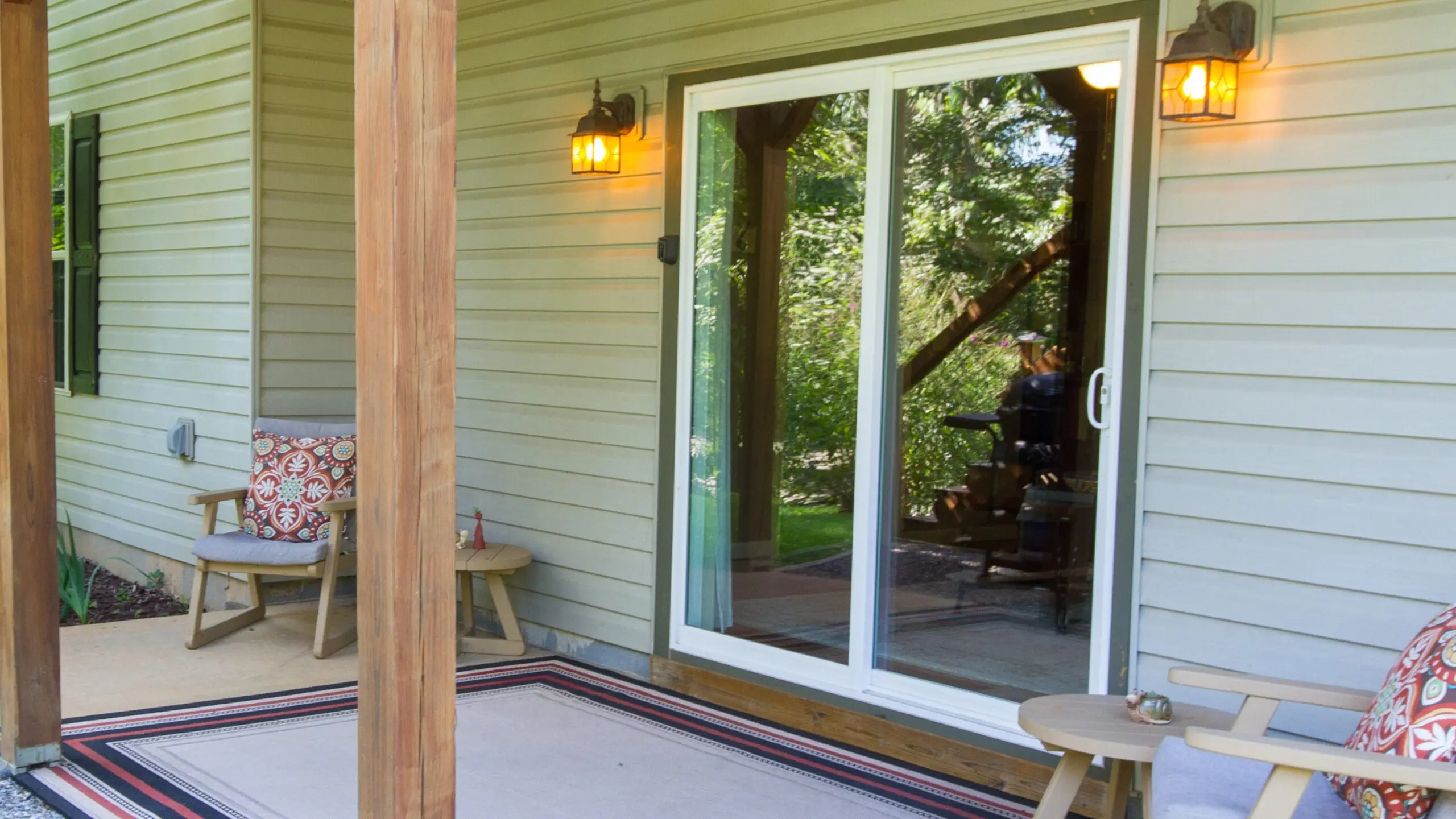 Newly installed glass patio door on Easton, MD home