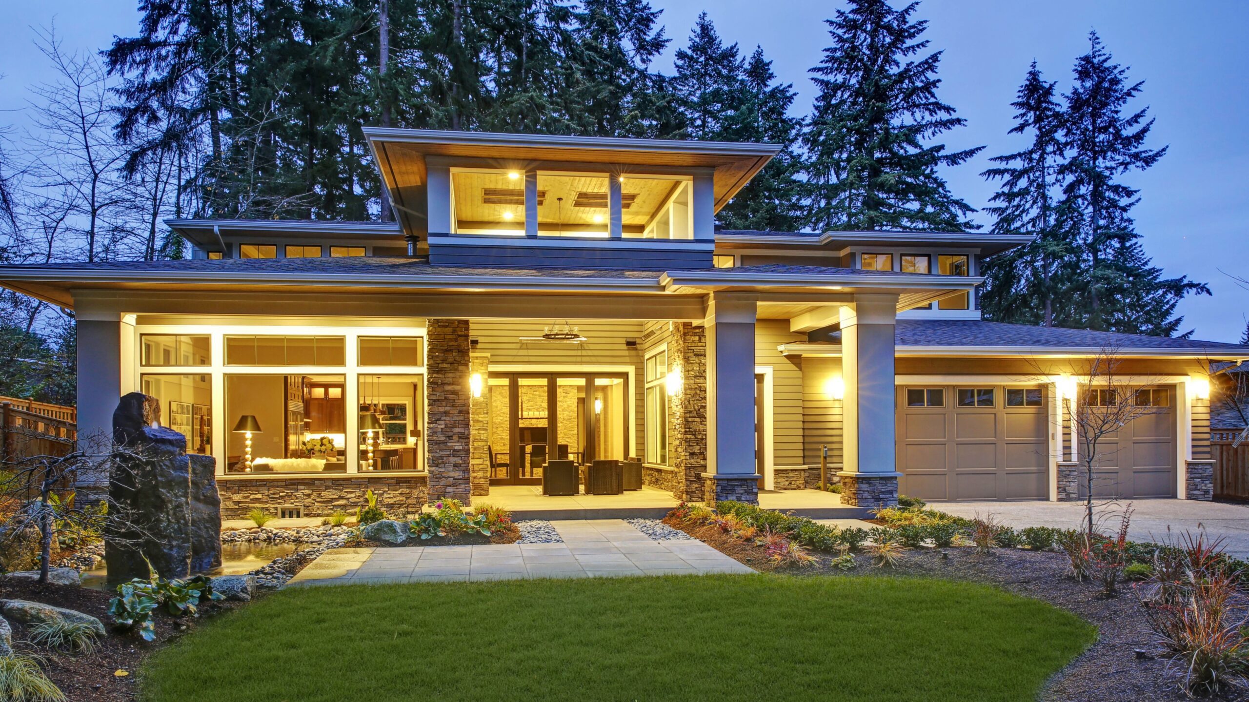 Luxury home with bright windows