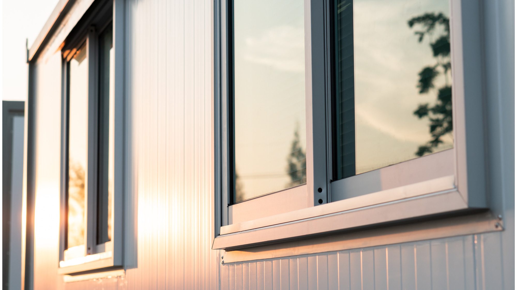 Close-up of windows on home exterior